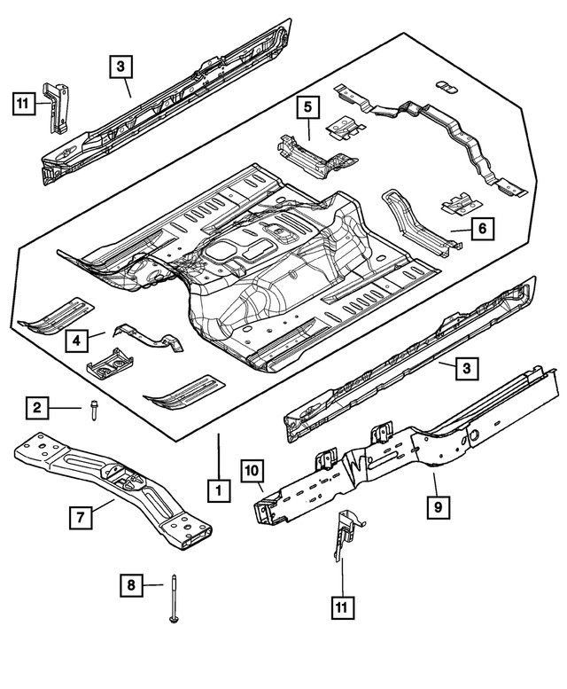 Genuine Mopar Frame Rail Bracket Left 55113189aa