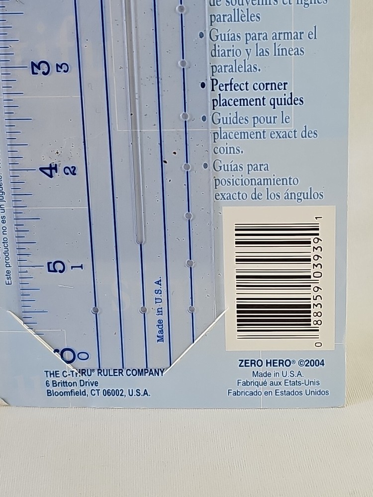Zero Hero CR-12 Plastic Ruler 12"-Zero Centering Clear 2004 Deja Views C-Thru