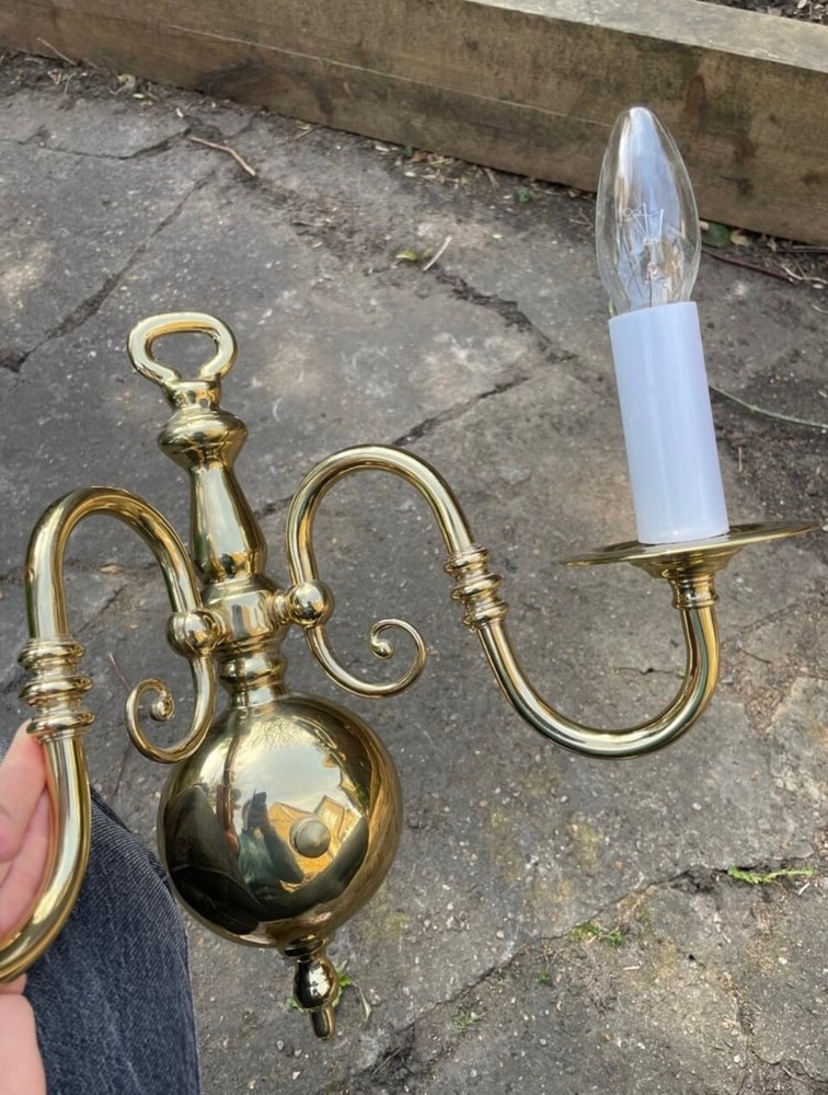 Vintage Flemish Brass Sconce