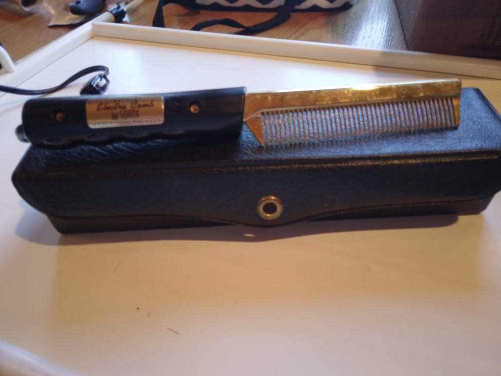Deluxe Electra Hot Comb. By Swank With Storage Case*TESTED