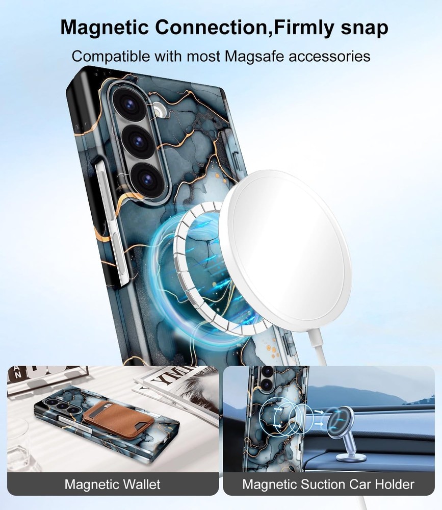 Btscase Z Fold 6 Case Magnetic, Hinge Protection, Screen Protector, MagSafe