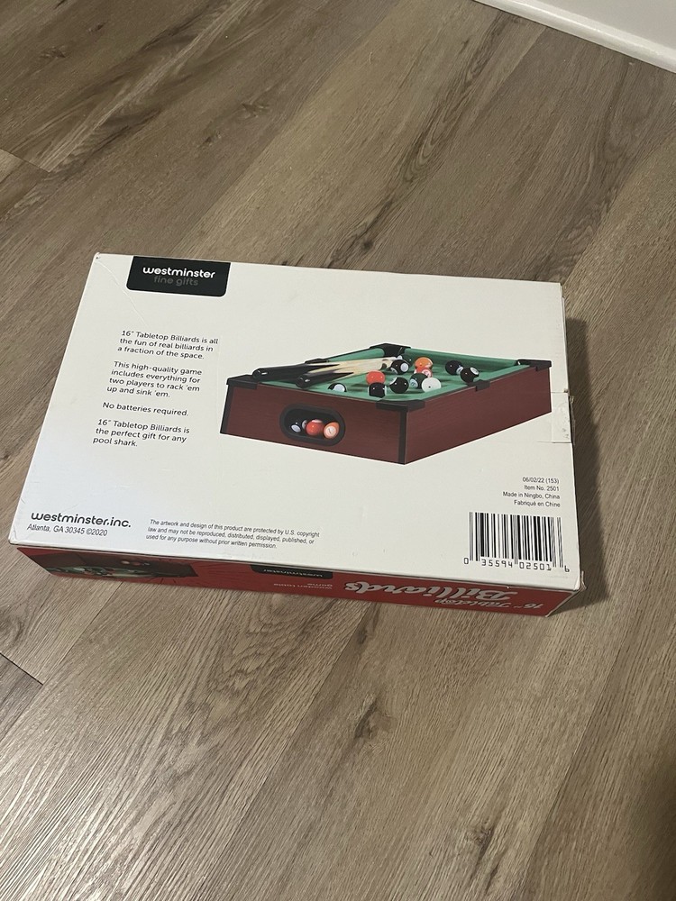 Mini Tabletop Pool Table - Small Billiards Game Collectible