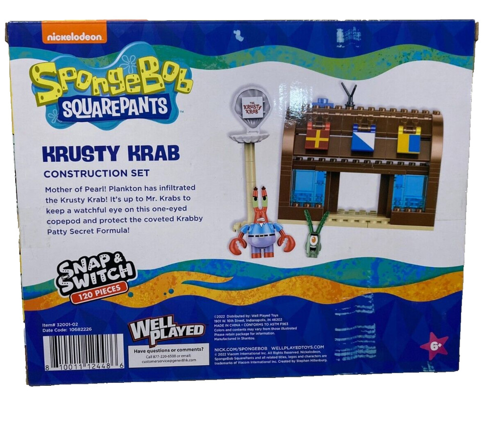 Nickelodeon SpongeBob Squarepants Krusty Krab Construction Building Set 120 pcs