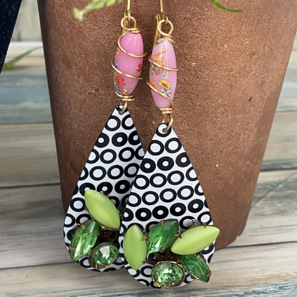 Adorned Crown Artisan mod Pop statement earrings