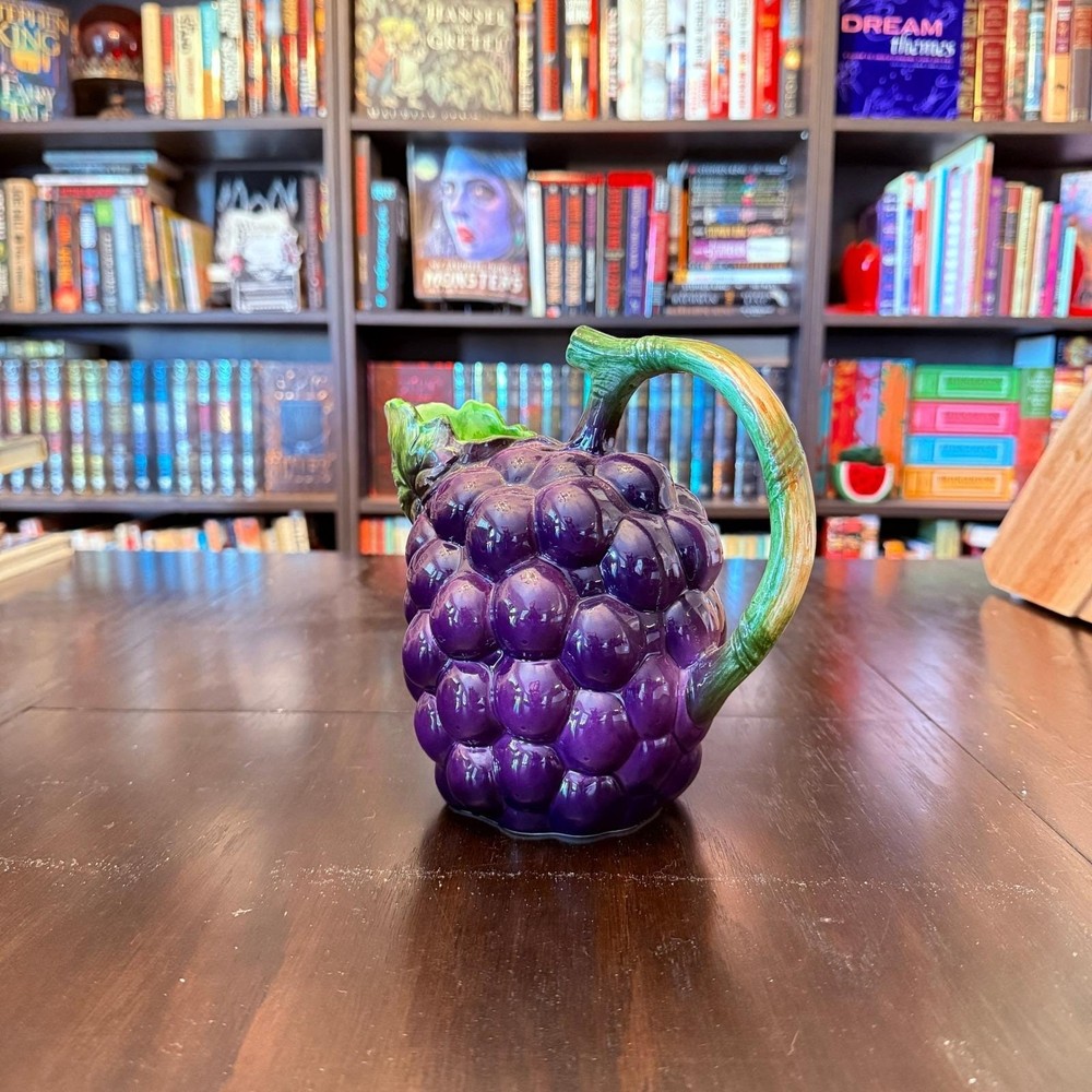The Haldon Group Purple Grape Pitcher Ceramic Kitchenware Novelty Fruit 1982