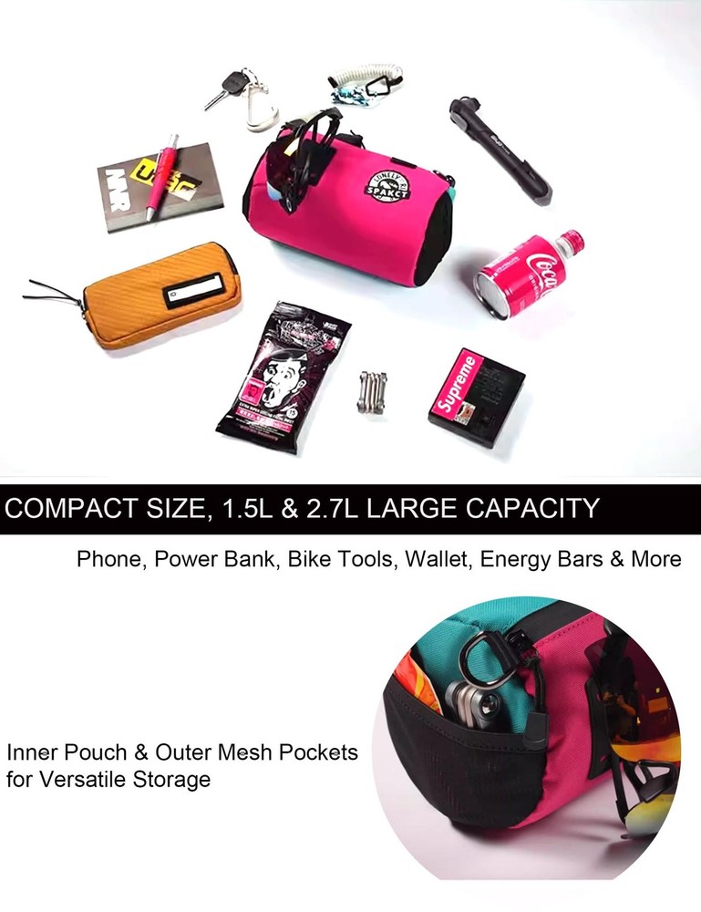 Bike Handlebar Bag Waterproof Bicycle Front Bag with Shoulder Strap, Handleba...