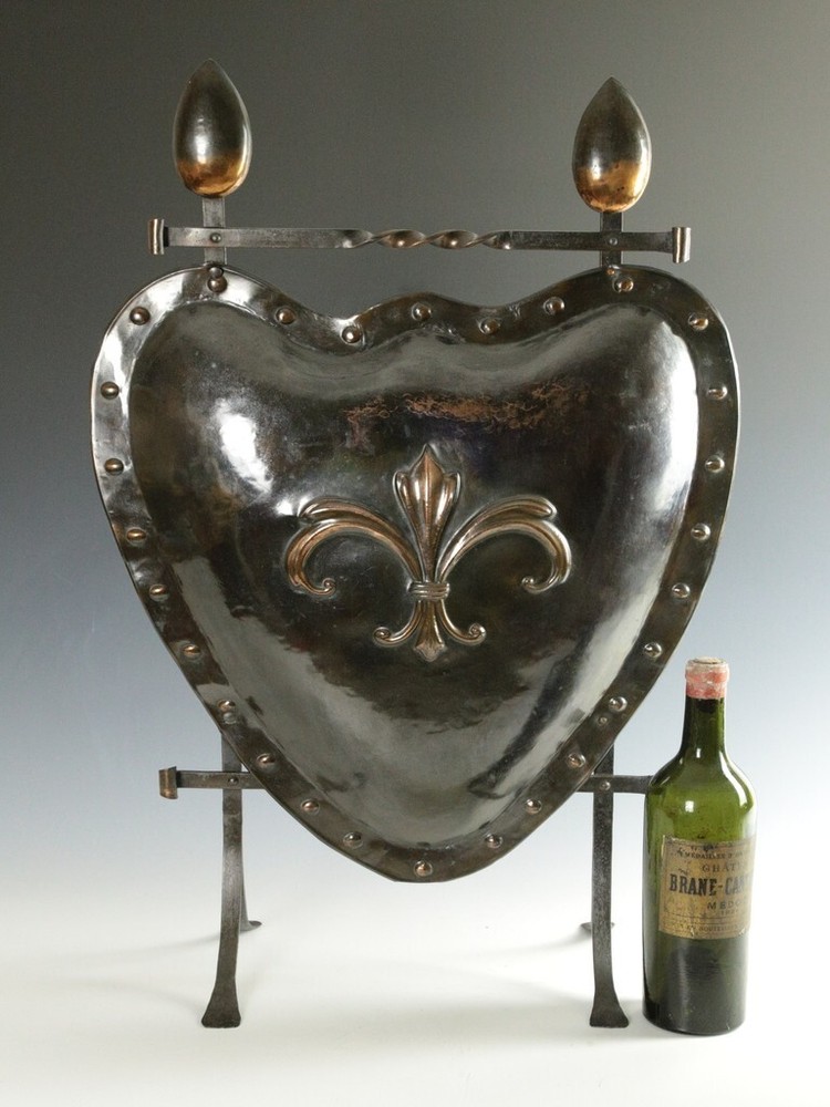 English Arts and Crafts Hammered Copper Firescreen