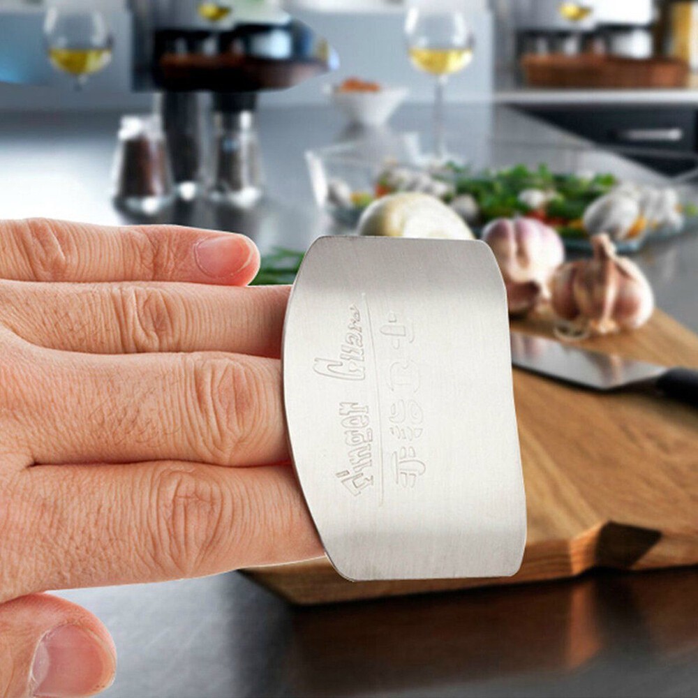 Stainless Steel Kitchen Finger Hand Protector Guard Chop Slice Shield Cook Tool