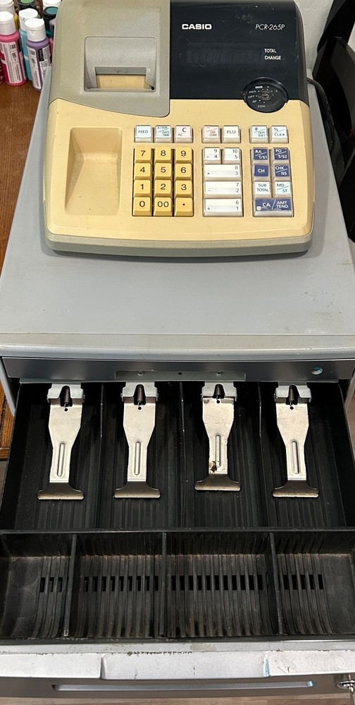 Casio PCR-265P Electronic Cash Register w/ Keys + Play Money, Error Code E94