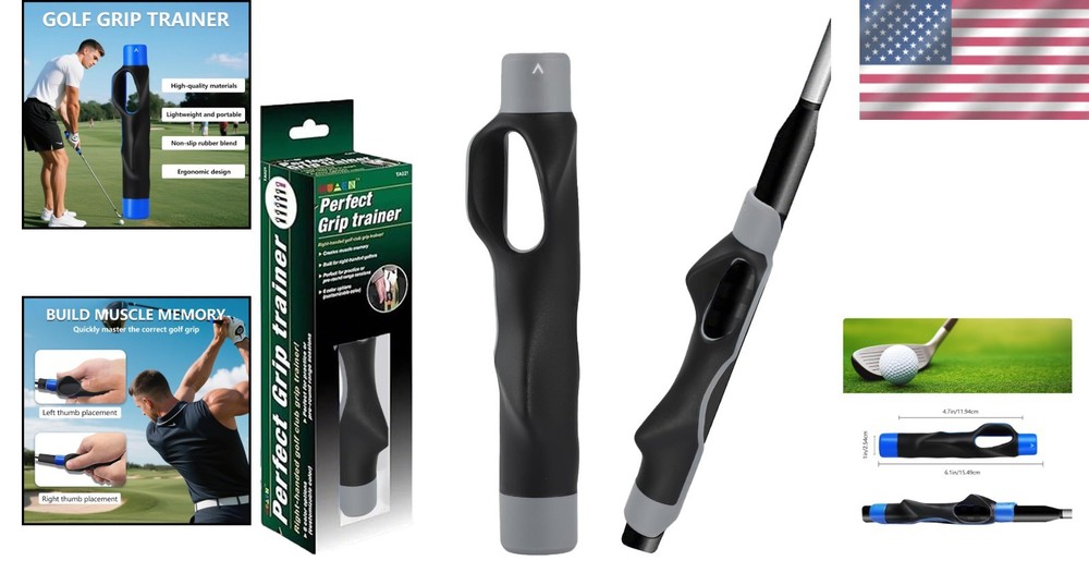 Durable Rubber Golf Grip Trainer - Correct Hand Position for Better Accuracy