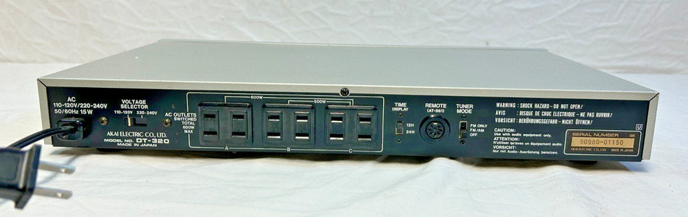 Vintage Akai DT-320 Quartz Count Programmable Audio Timer. Powers On