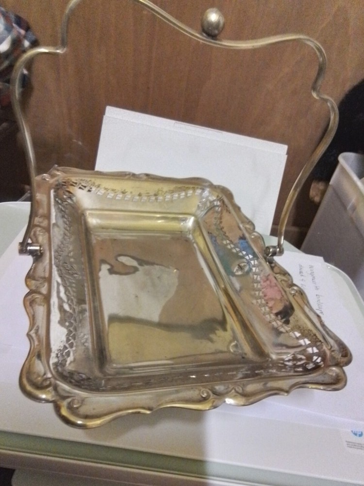 silver plate bon bon dish