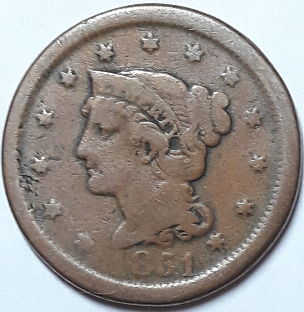 1851 Braided Hair Large Cent