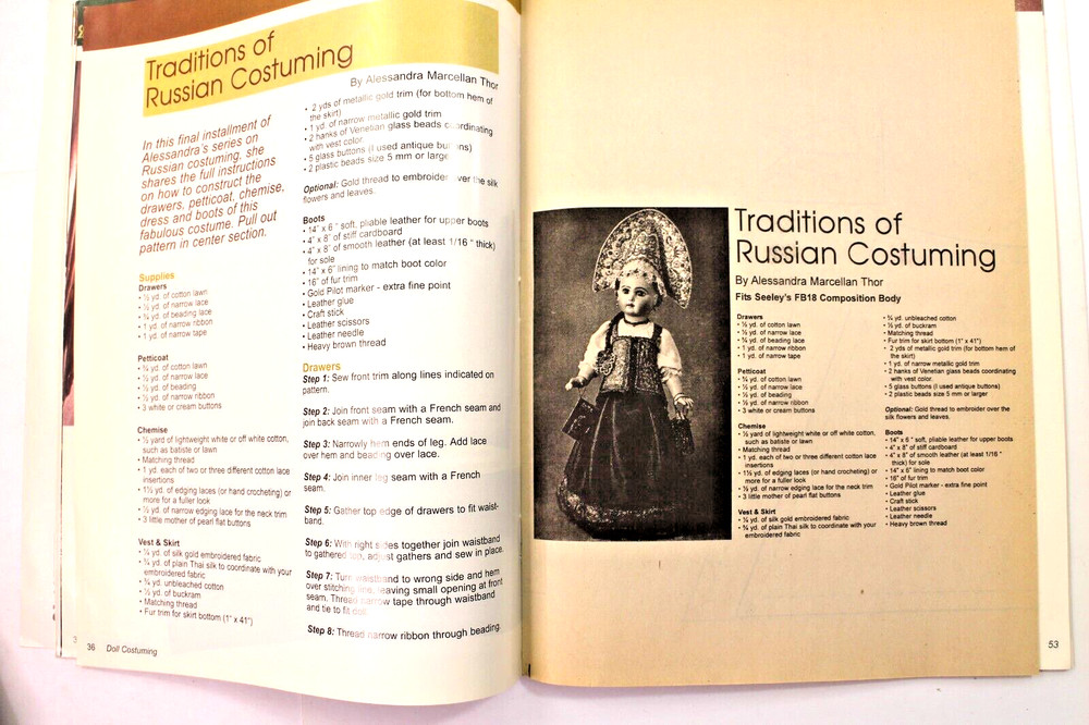 Doll Costuming with Patterns March 2002