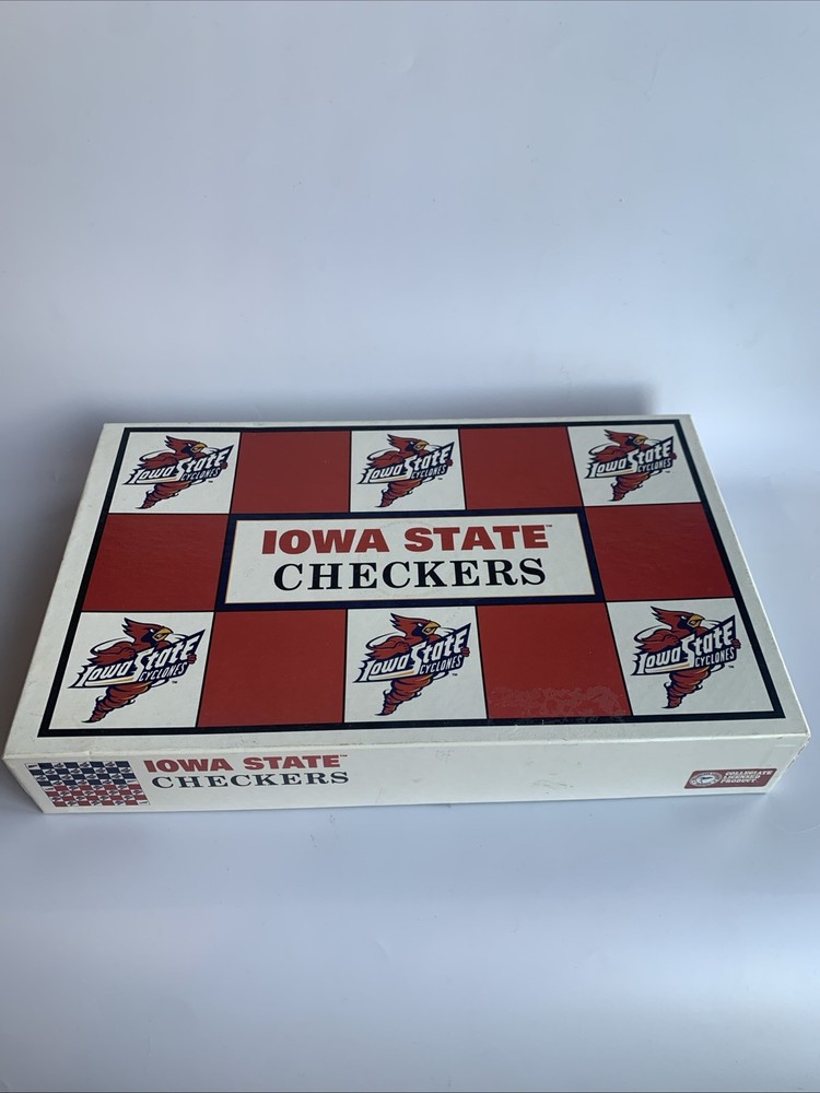 Vintage Iowa State Checkers Board Game Complete Set with Instructions