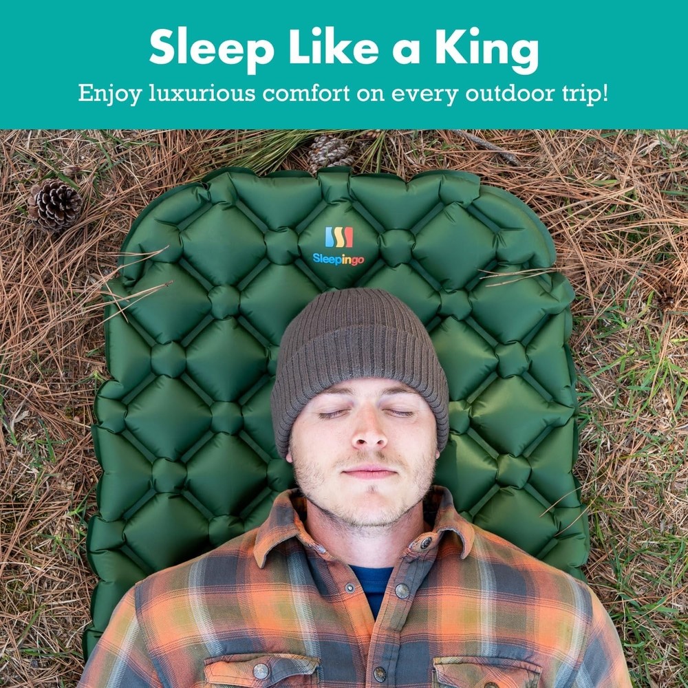 Ultralight Sleeping Mat - Inflatable & Compact Camping Air Mattress for Backp...