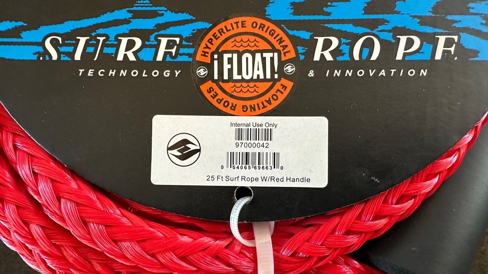NEW Hyperlite Wake Surf Rope w/Handle Red Sz 25ft