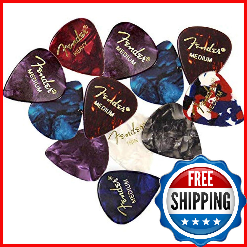 Fender Premium Picks Sampler - 12 Pack (Thin, Medium, Heavy Gauges)