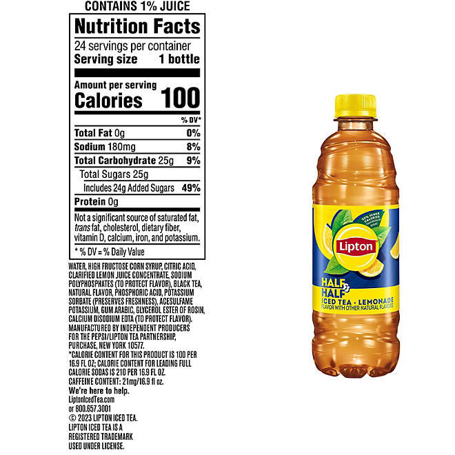 Lipton Half & Half Iced Tea & Lemonade (16.9 oz., 24 pk.)