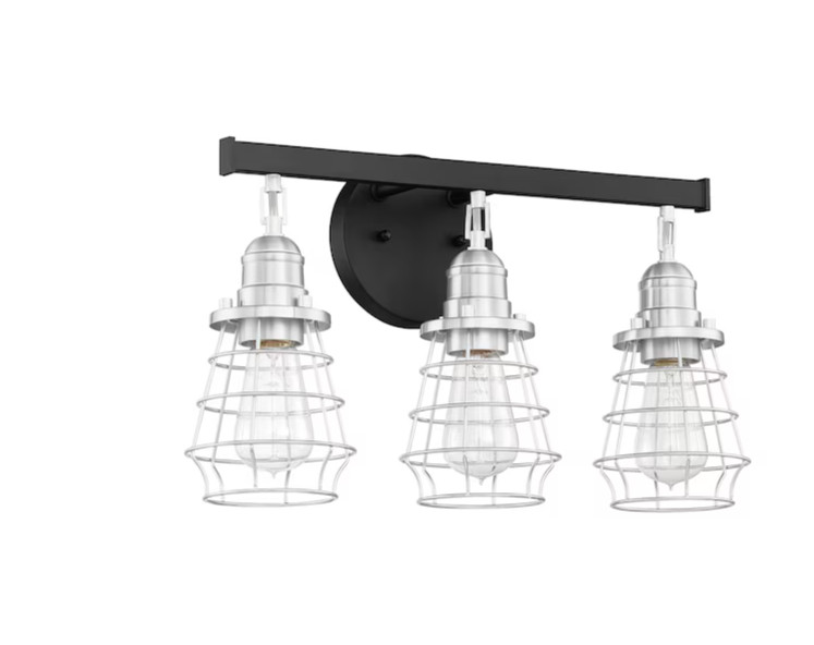 Craftmade Thatcher 19-in 3-Light Black Transitional Vanity Light