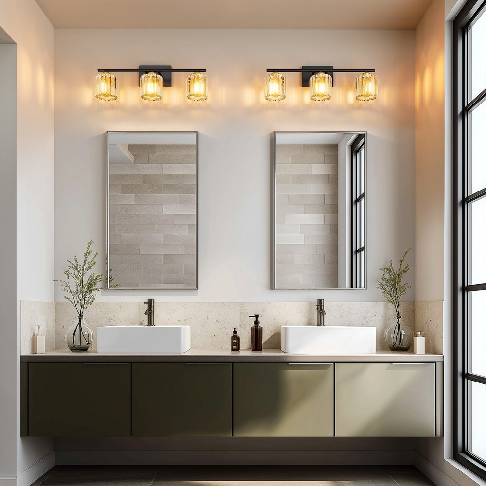 EDISHINE 3-light 24'' Bathroom Dimmable Vanity Light, E26/Medium (Standard)