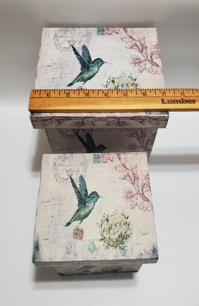 Hummingbird Storage Boxes, 2 Sizes, Set Of 2, Nesting, Sturdy Composite