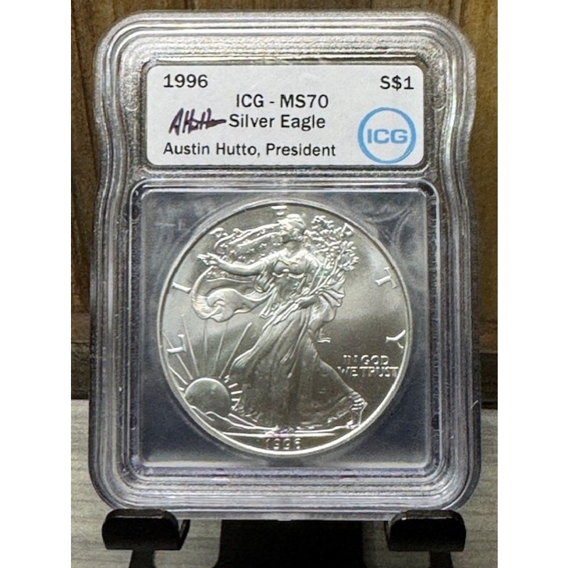 1996 ~ $1 Silver Eagle ~ ICG MS70