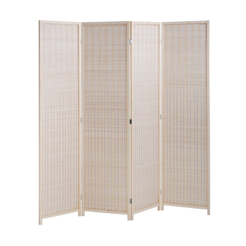 4 Panel Room Divider Wall Bamboo Folding Privacy Screen Freestanding Separator