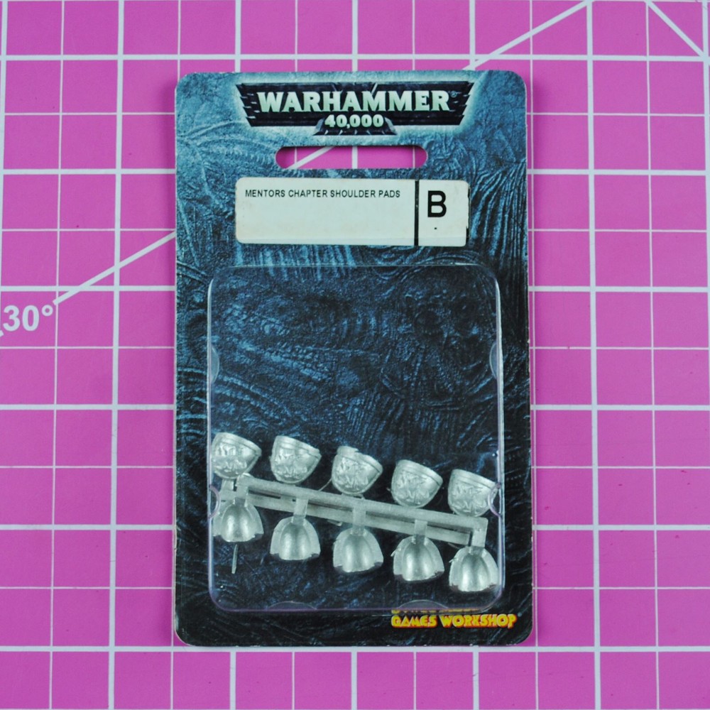 Warhammer 40K Mentors Chapter Shoulder Pads (BITS!) Metal - OOP - Space Marines