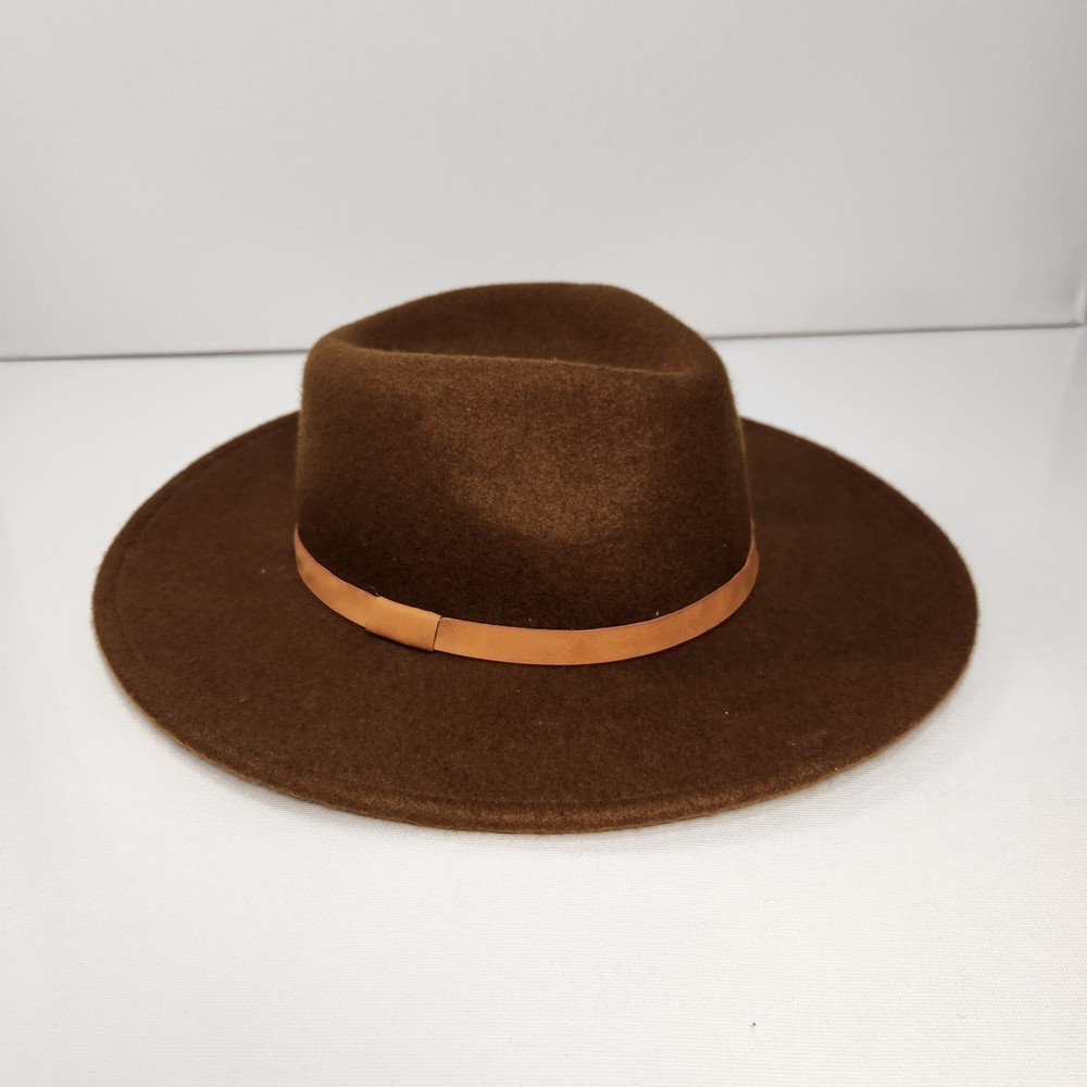 Target Wide Brim Fedora Hat 100% Wool Brown