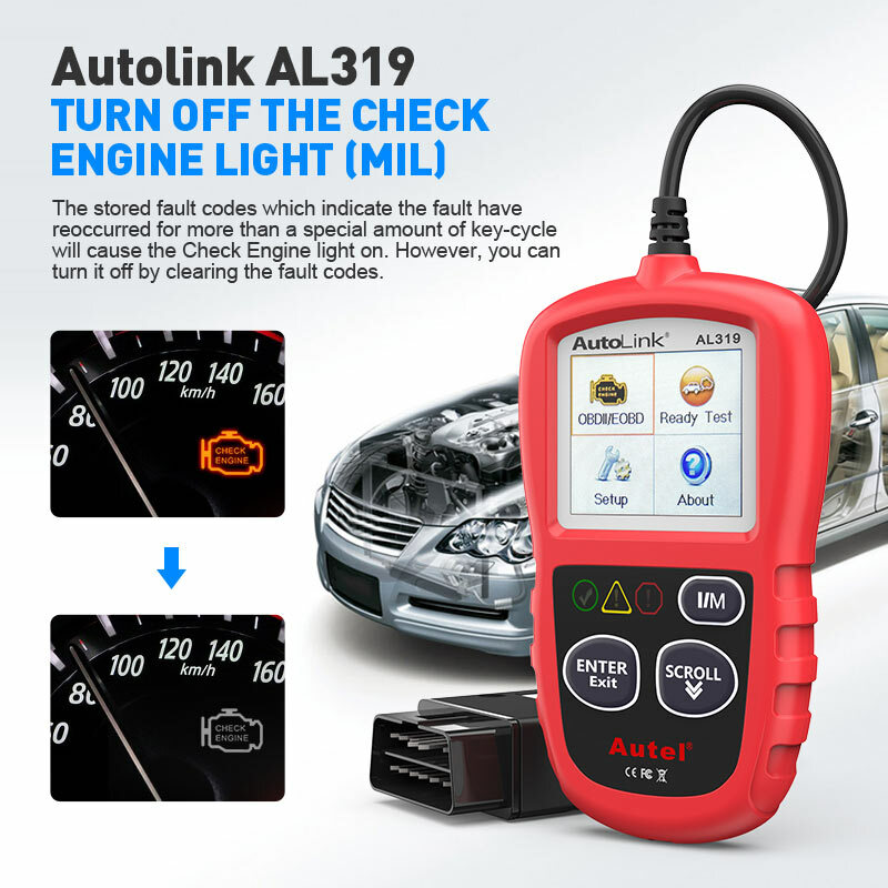 Autel AL319 OBD2 Scanner Code Reader Car Diagnostic Scan Tool Check Engine Fault
