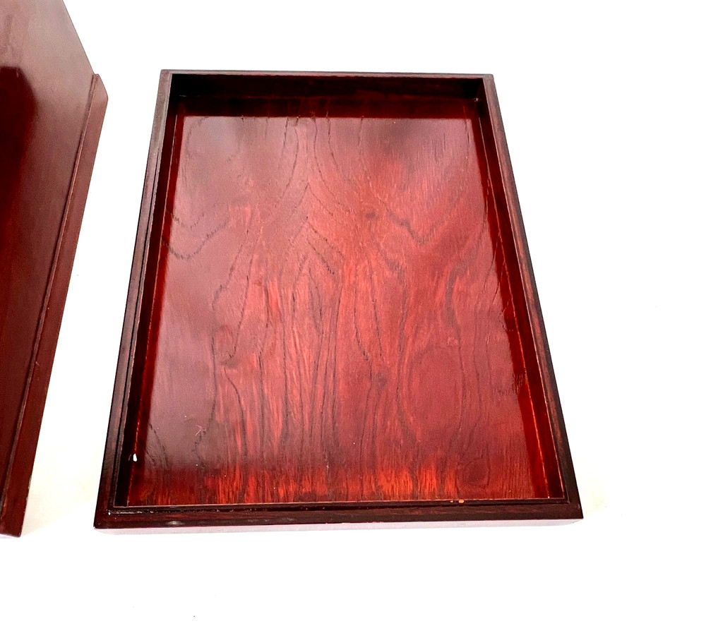Vintage Japanese Aizu Lacquerware Writing or Document Box with Drawer