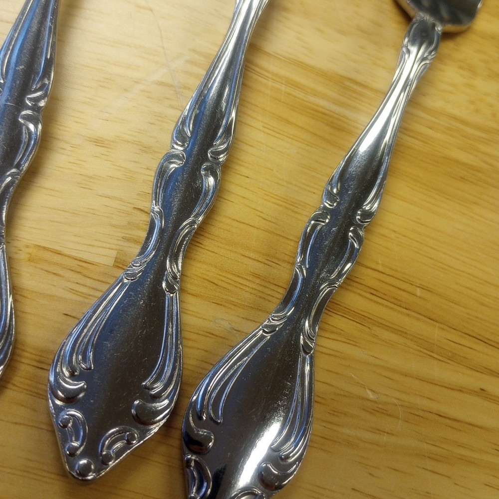Vintage Edward Don Co stainless flatware 4 Dinner Fork Similar To Catata Pattern