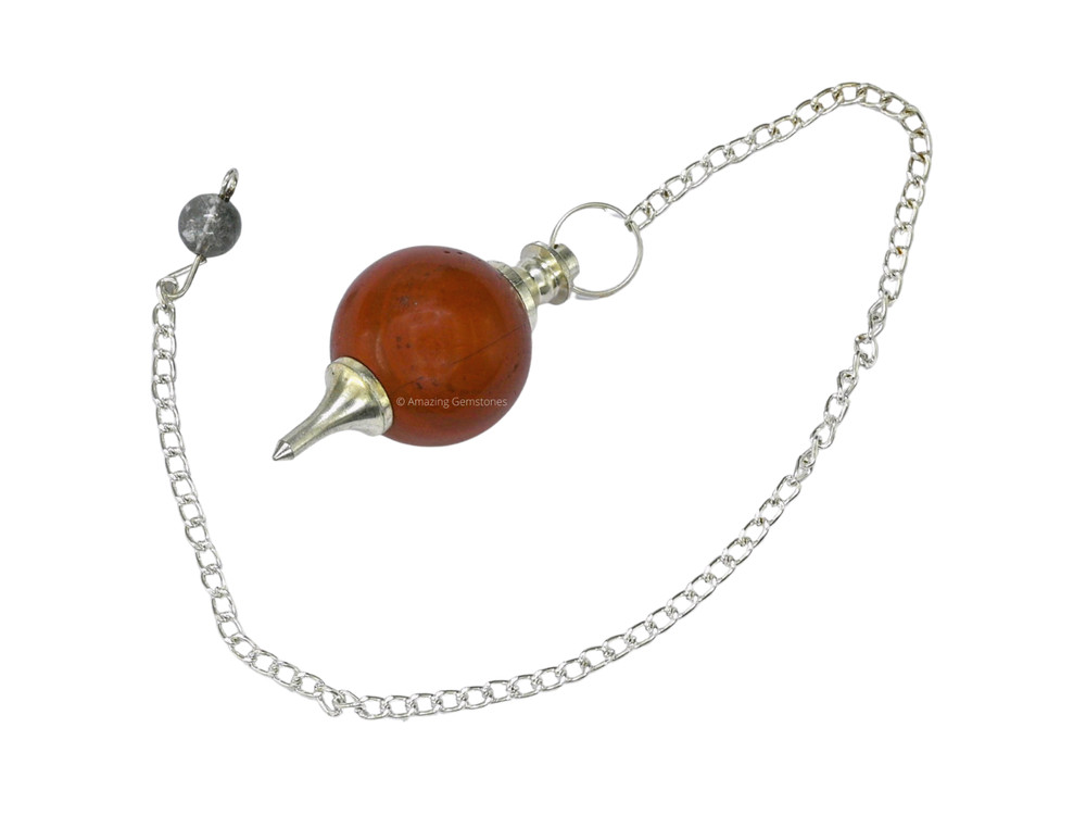 Red Jasper Dowsing Crystal Ball Pendulum
