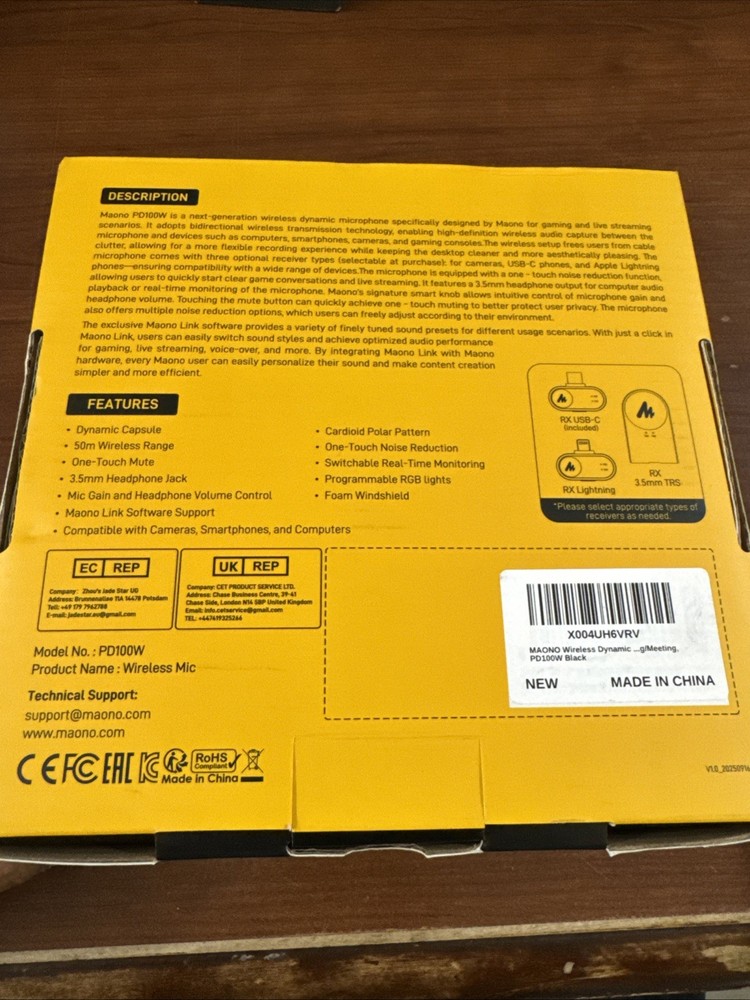 MAONO PD100W Wireless Dynamic Gaming Microphone NEW