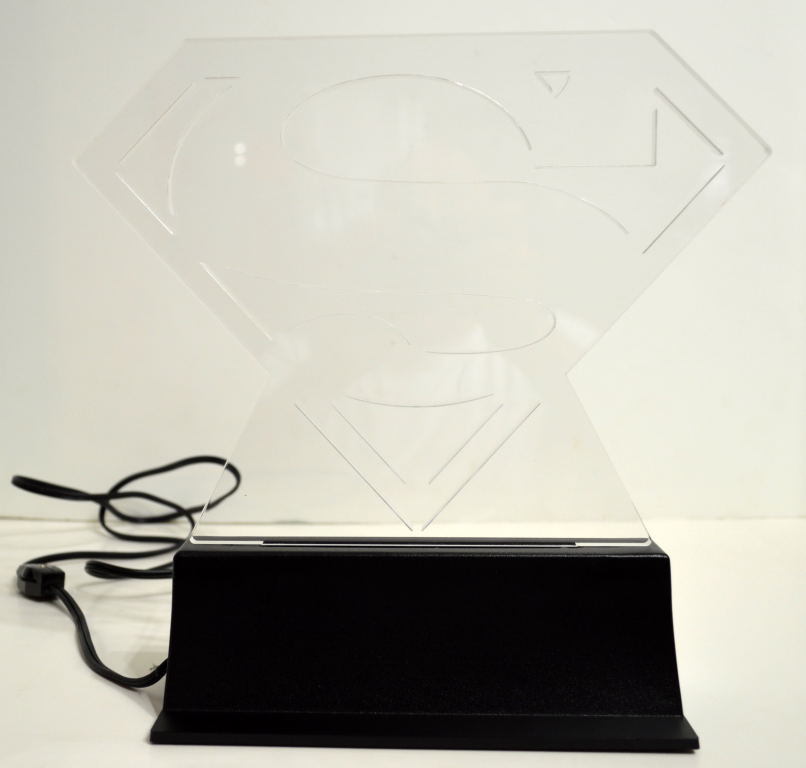 Warner Bros Exclusive SUPERMAN SHIELD Light Sculpture Signed/#'d Buzzy Trusiani