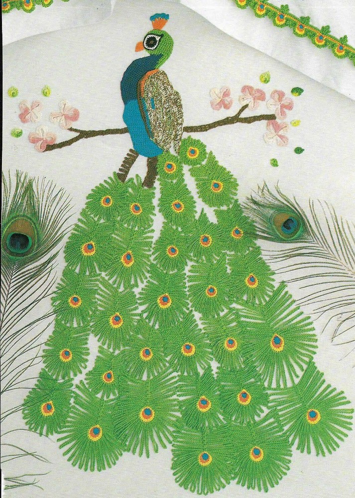 PEACOCK TRIM 28" TALL HOME DECOR DIGEST SIZE CROCHET PATTERN INSTRUCTIONS