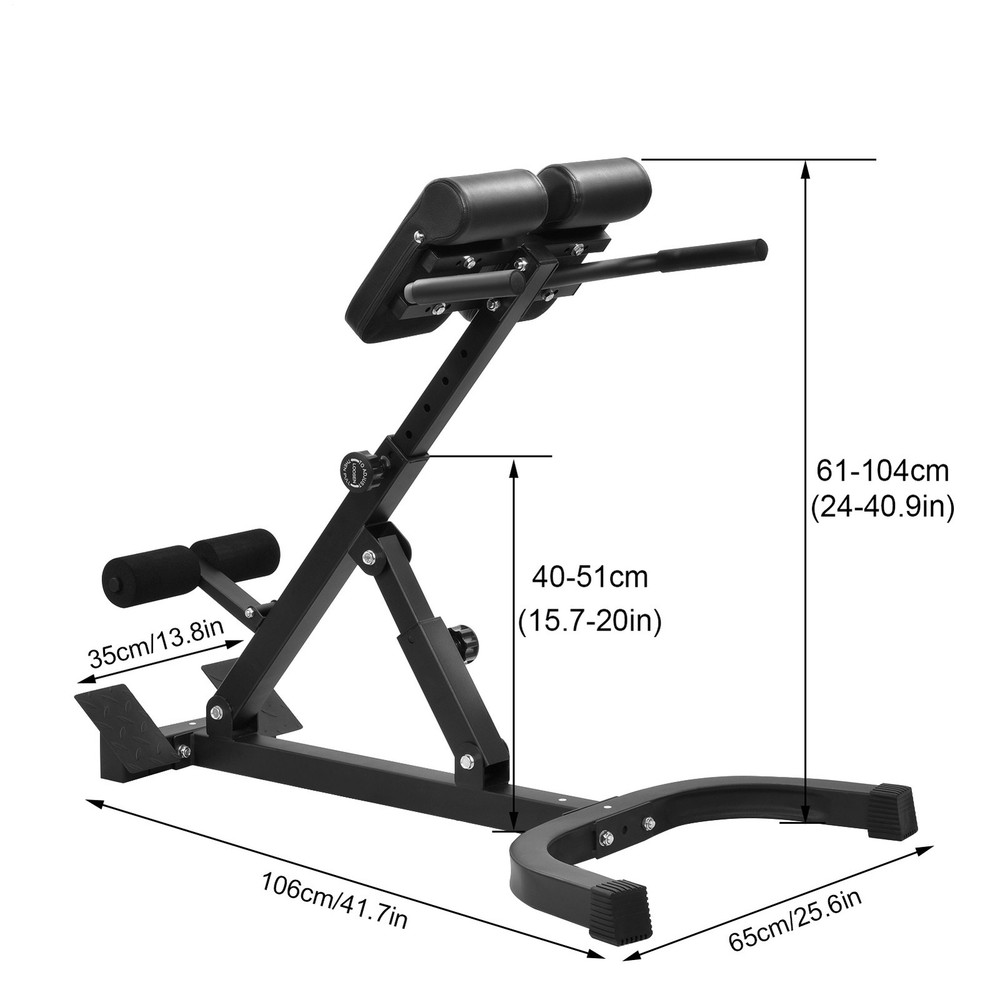 Hyperextension Bench for Strength Training – Adjustable Back Extension Machine