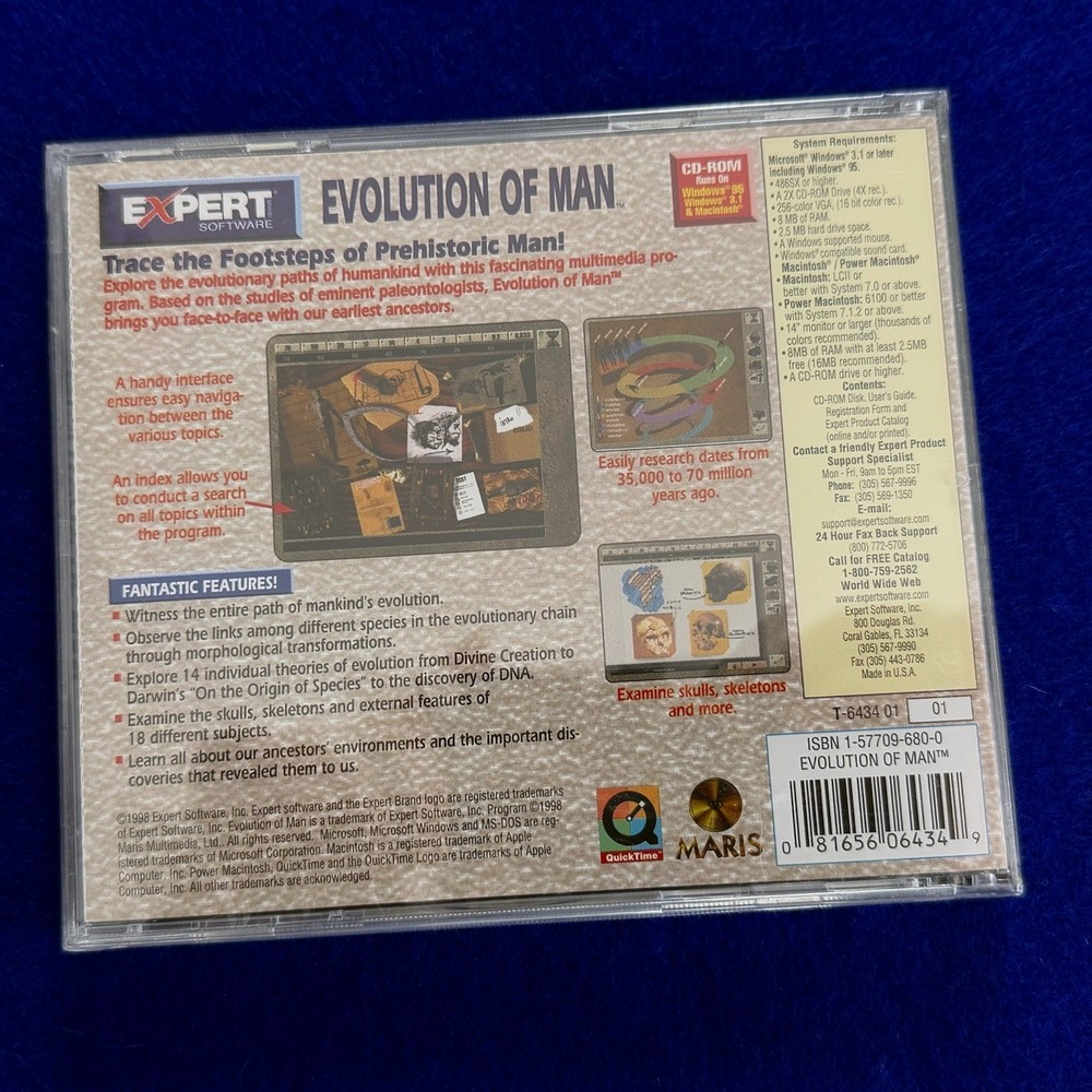 Evolution of Man CD-ROM Windows/Mac Expert Learning Software 1998 Ages 10+