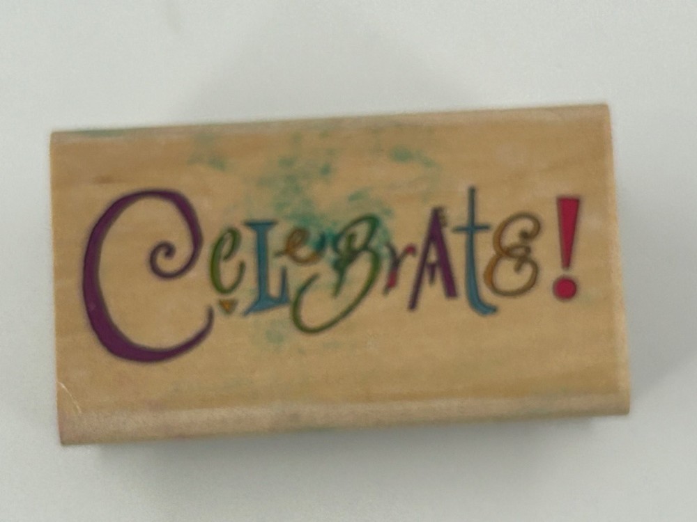 Celebrate! Wooden Rubber Stamp Crafting Tool