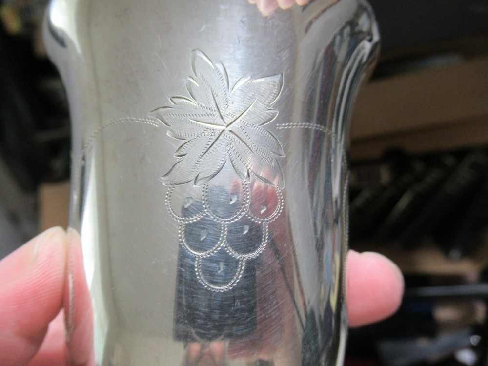 Silver Kiddush Cup Goblet, Sabbath, Judaica, See Stamp, German? 835 Silver