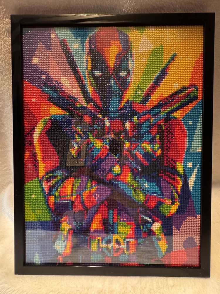 Completed & Framed Diamond Art Modern Merc Deadpool Artwork