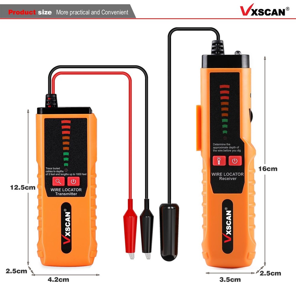 F04 Underground Cable Tracker Wire Cable Non-Destructive Locator Tracker Tester