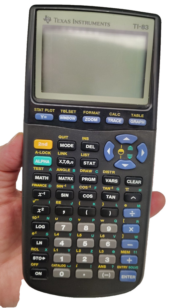 Texas Instruments TI-83 Handheld Graphing Calculator With Cover 1996 Tested
