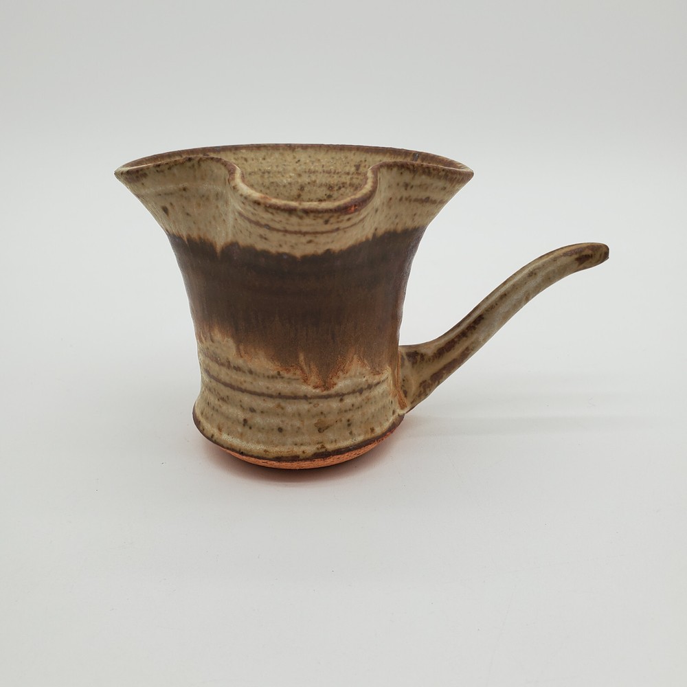 Signed Handmade Stoneware Glazed Pottery Dipper