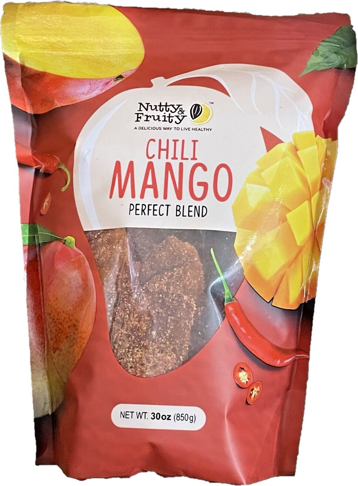 2-Pack Nutty & Fruity Chili Mango Gourmet Dried Fruit Snacks 30 oz Each