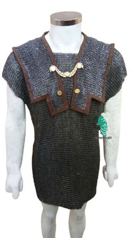 Roman Lorica Hamata – 6mm Flat Riveted Chainmail with Solid Rings | Large Size