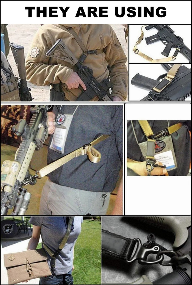 MS2 Tactical Khaki 2 Points Multi-Mission Rifle Sling Gun Strap System Mount Set