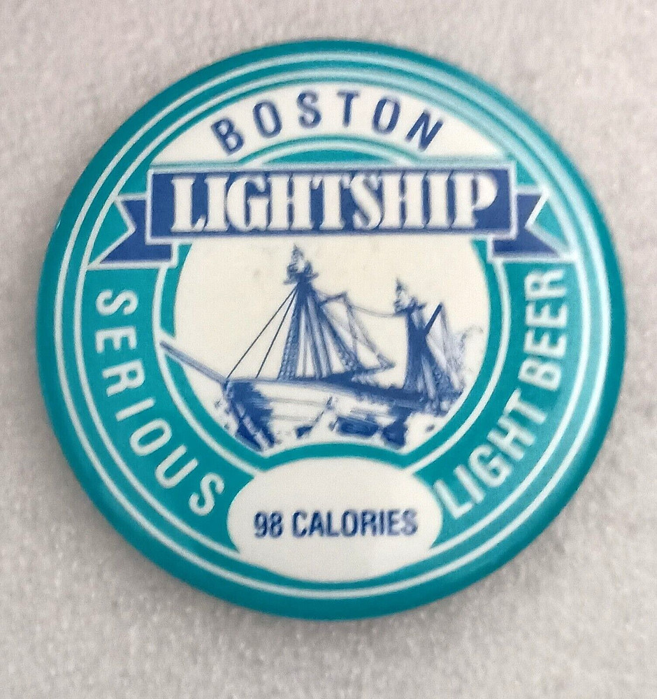 Boston Lightship Light Beer Pin Button New NOS 1990s