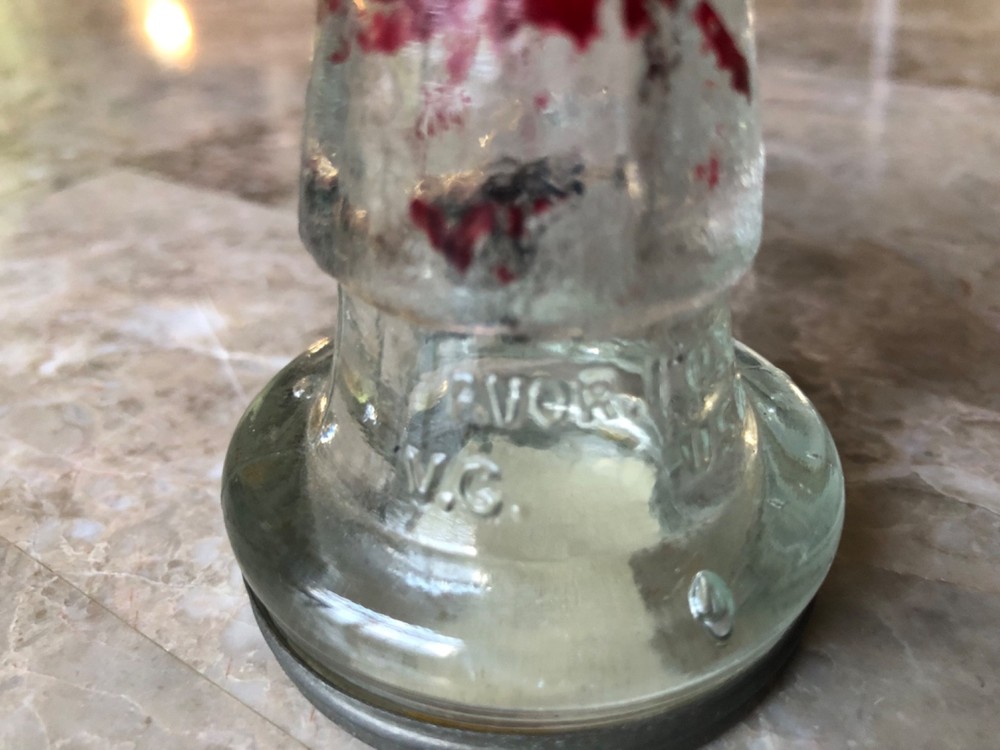 Vintage Avor Santa Glass Candy Container